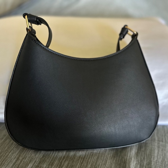 NEW Black Shoulder Bag with Gold Horse Bit Detail - Picture 3 of 5